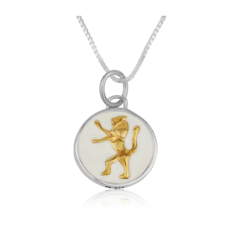 שרשרת תליון כסף סטרלינג אריה מצופה זהב ... | תליון יהודי